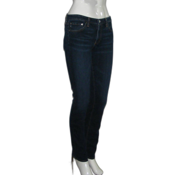 AG Jeans, 28, Premier, Dark Blue Wash, Mid/Low Rise Zipper fly, Skinny Straight - Picture 2 of 12